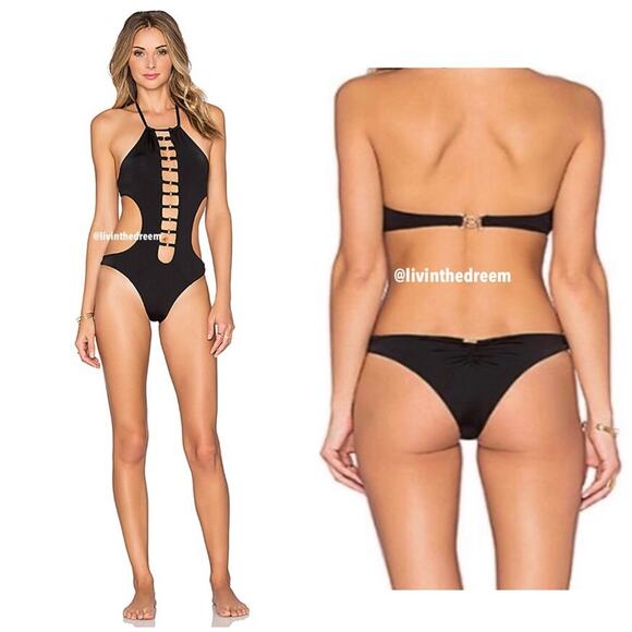 BEACH BUNNY BASICS ONE PIECE SWIMSUIT SZ XL $198 - Picture 3 of 13